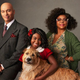 Harry Connick Jr. as Daddy Warbucks, Celina Smith as Annie, Sandy as Sandy the dog, Taraji P. Henson as Miss Hannigan in Annie Live!